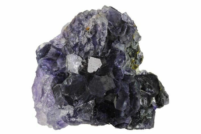 Purple Cuboctahedral Fluorite Crystals on Quartz - China #161822